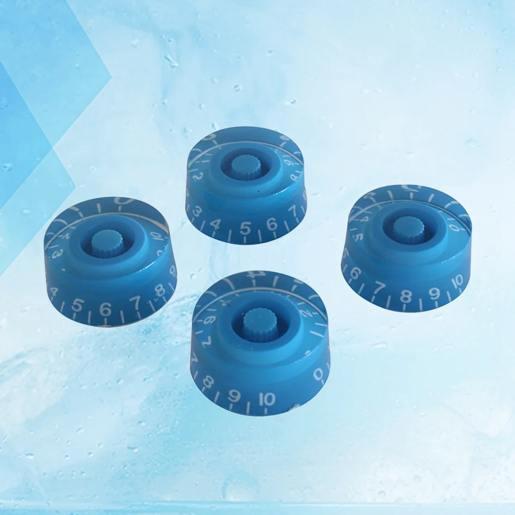 

4Pcs Large Round Guitar Knobs Blue High Quality Volume Tone Control Plastic for Style Electric Guitar