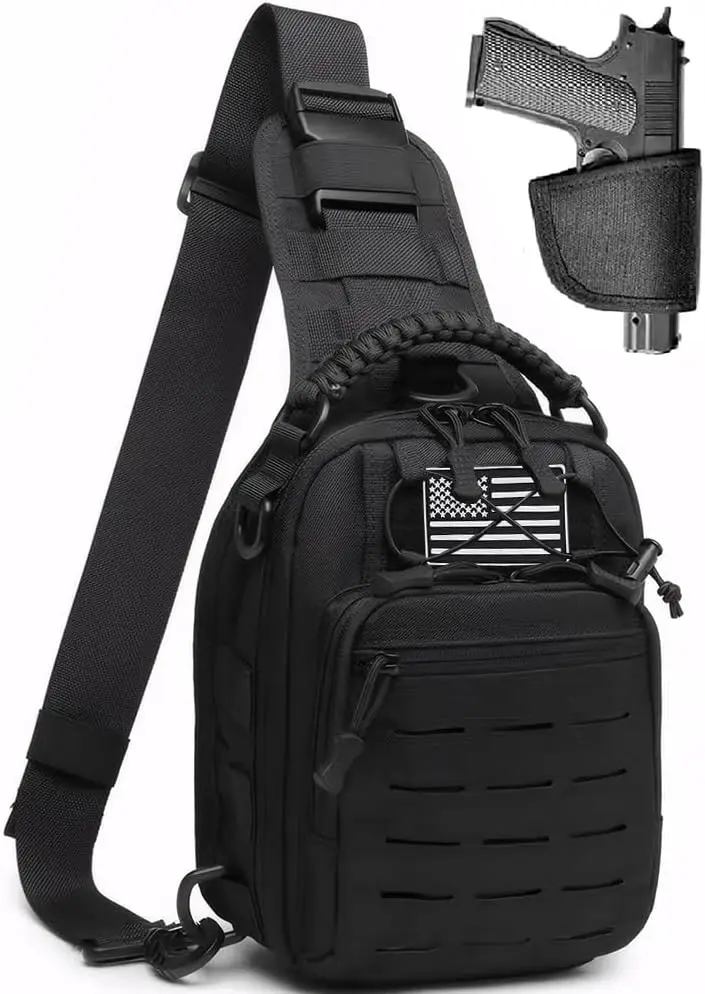 

Тактическая сумка-слинг для мужчин, сумка через плечо для скрытого ношения, сумка для переноски пистолета, EDC, мужская нагрудная сумка