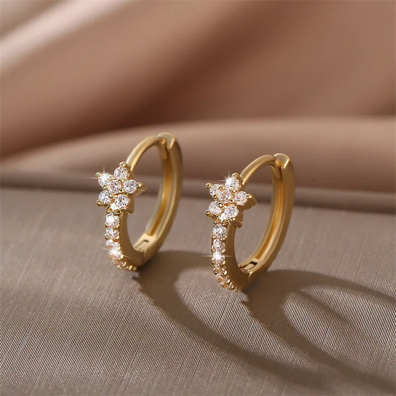 Fashion  Star Hoops Earrings For Women Vintage Crystal Zirconia Circle Earrings Punk Uni Rock Jewelry  2025