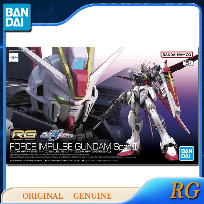 반다이 오리지널 RG FORCE IMPULSE 건담 Spec2 애니메이션 액션 피규어 장난감, 어린이 선물 모델 장식품