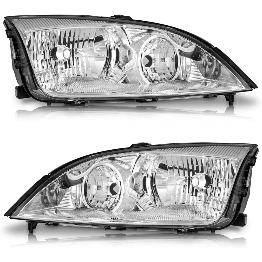 

Для 2005-2007 годов Фокусные фары Замена фары в сборе для 05 06 07 Фокусная фара Хромированный корпус Прозрачный отражатель левый +