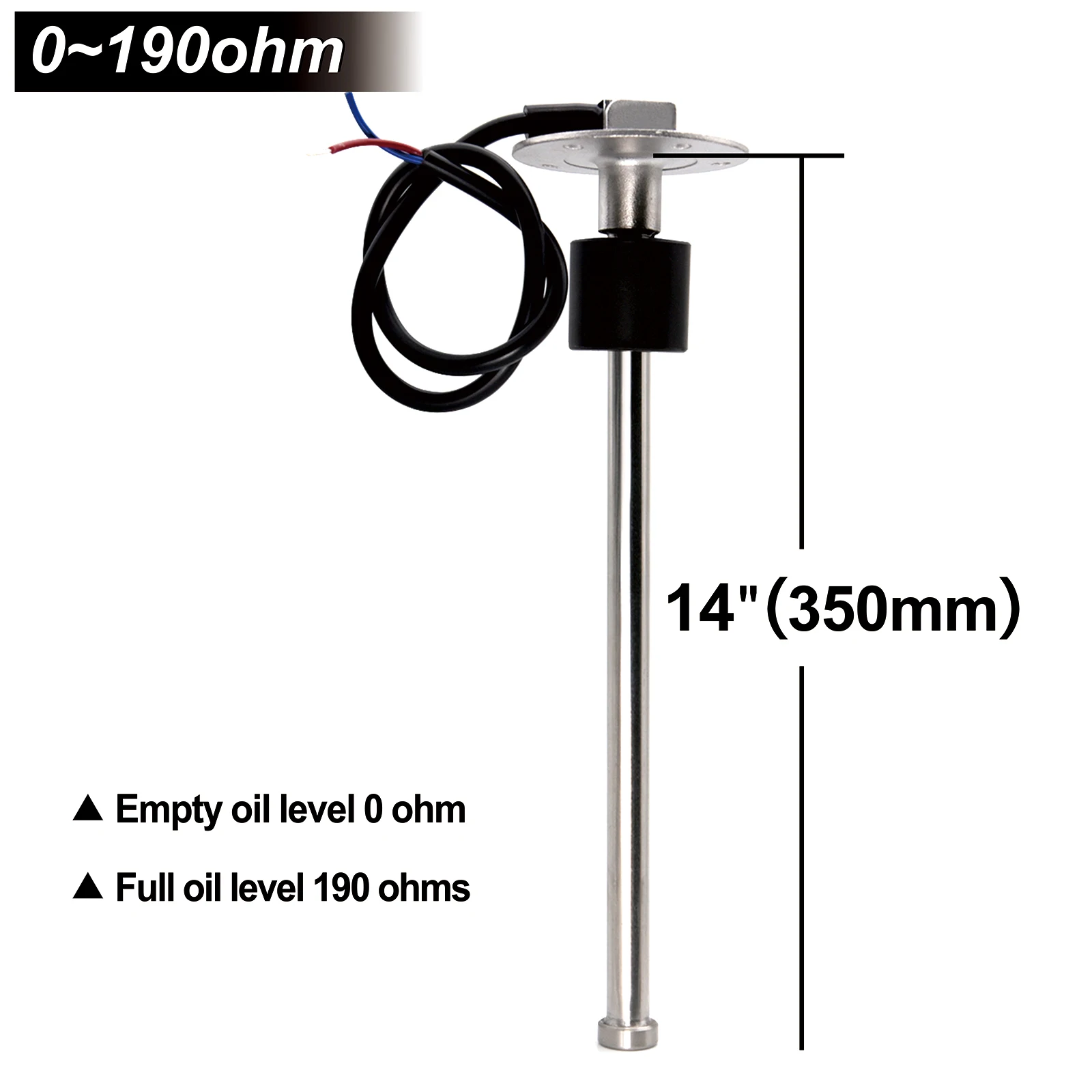 0-190 Ohms Fuel Level Sensor/Water Level Stainless Steel A5 Sensor for Auto Car Boat Water Tank Level Indicator Fuel Gauge image 3