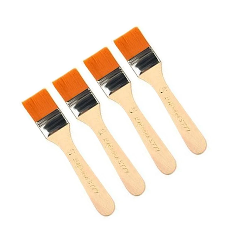 4-teiliges Haarpinsel-Set mit Nylonborsten, Holzgriffen – ideal für Acryl-, Öl- und Aquarellfarben