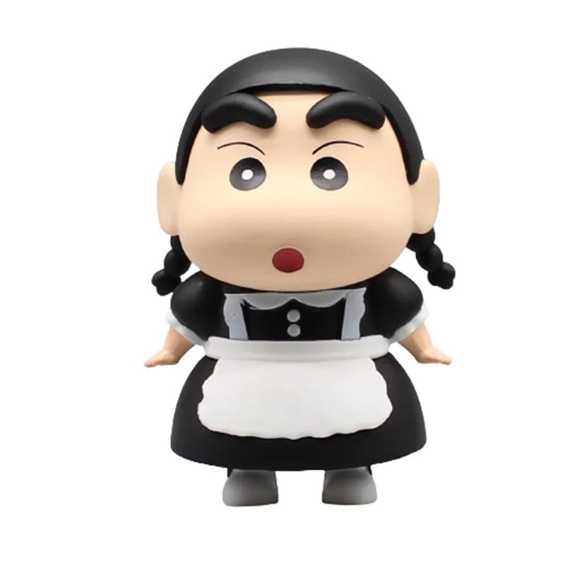 10cm Crayon Shin chan Anime Figure GK Shin chan cos Maid small plait kawaii doll desktop decoration model children birthday Toys