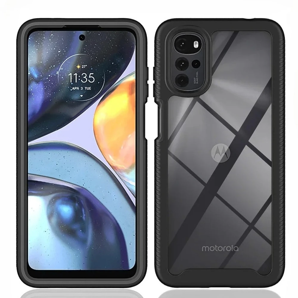 Funda resistente de defensa para Moto G22 G32 G42 G52 G82 Motorola E32 4G, Funda de teléfono a prueba de golpes, marco duro de PC + Funda de TPU Capa