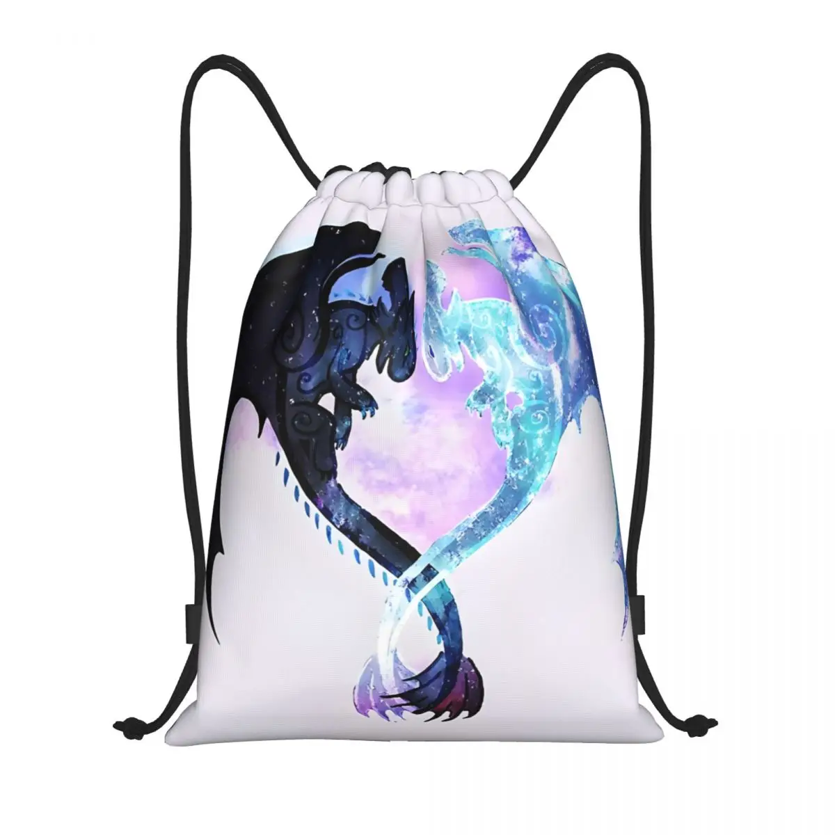 

Dragon Heart Toothless And Light Fury Drawstring bag Storage Portable Handbags Grocery Shopping Shoulder bag foldable Travel Bag