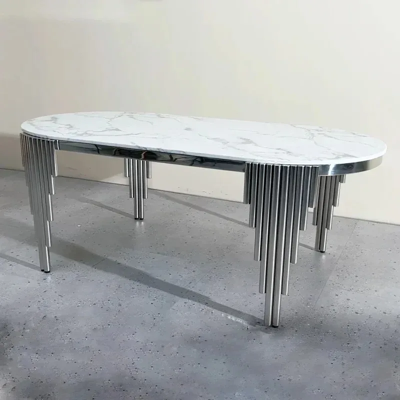 

Marble dining table household high-end European high-end long table complete set of dining tables and chairs