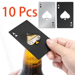 10Pcs Poker Bottle Opener, Spades Beer Opener, Stainless Steel Portable Metal Credit Card Beer Bottle Can Cap Openers