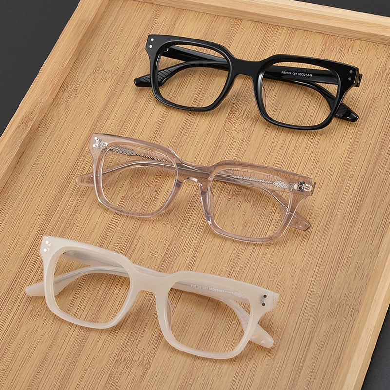 Luxury Brand Design Premium Men's Big Square Acetate Frame Eyeglasses Women Oversized Myopia Optical Lenses Glasses Eyewear