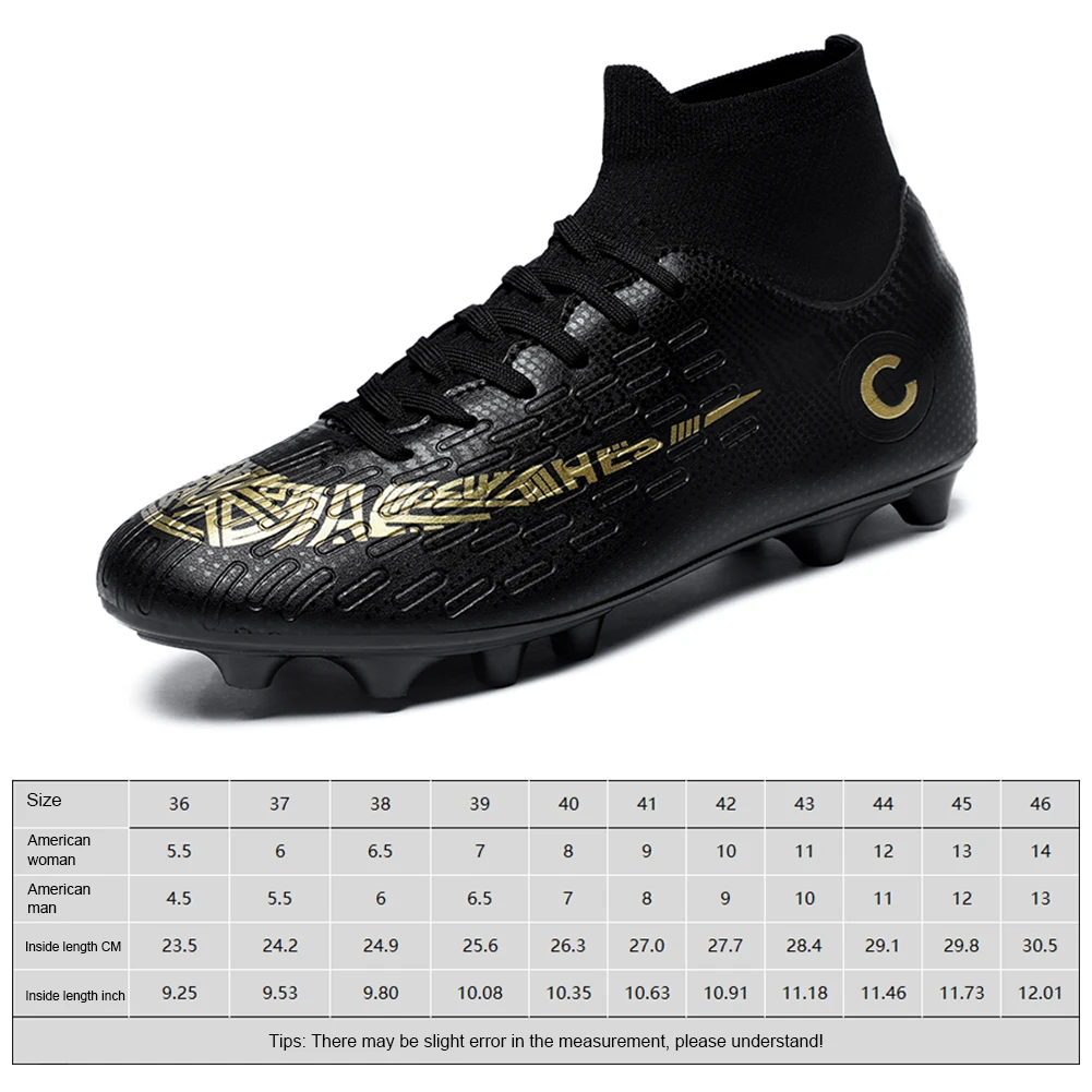 Fußball-Trainingsstiefel, professionelle High-Top-Spike-Schuhe, rutschfeste sportliche Fußballschuhe zum Schnüren für Wettkampftraining
