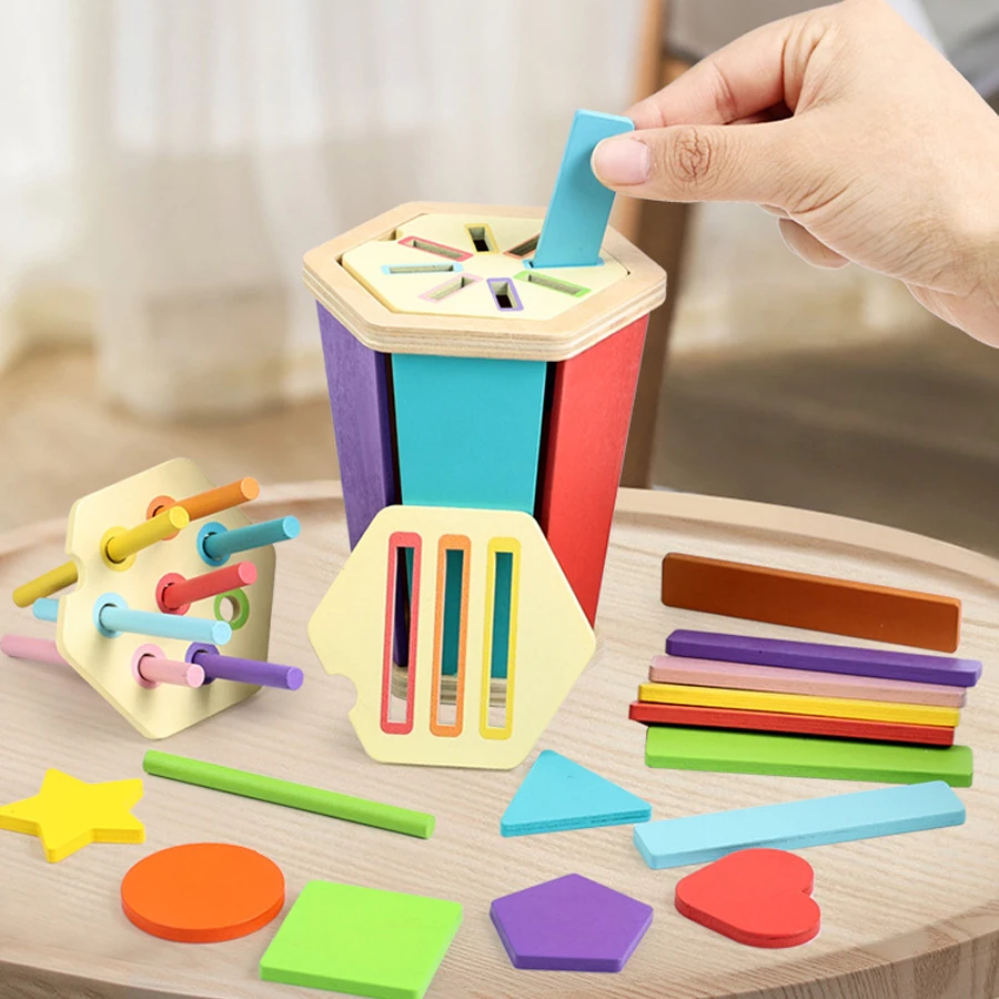 Baby Montessori Farbe Sortierung Passende Spielzeug Holz Form Sortierung Spielzeug Pädagogisches Mathematik Lernen Spielzeug für Kinder Kleinkind Geschenk