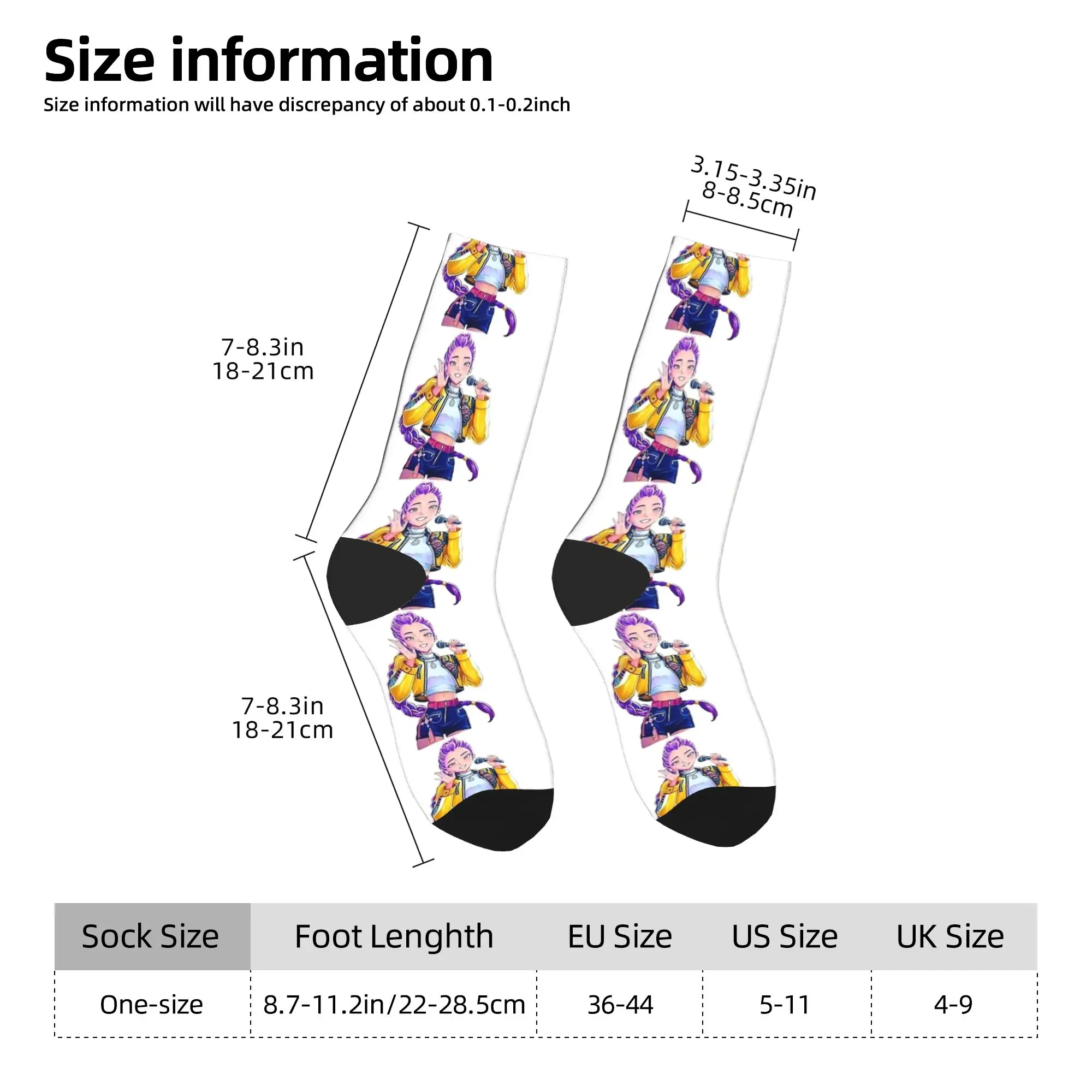 KPop Demon Hunters 팬 아트 루미 양말 미끄럼 방지 스타킹 여성 남성 고품질 스케이트보드 양말 겨울 유행 그래픽 양말
