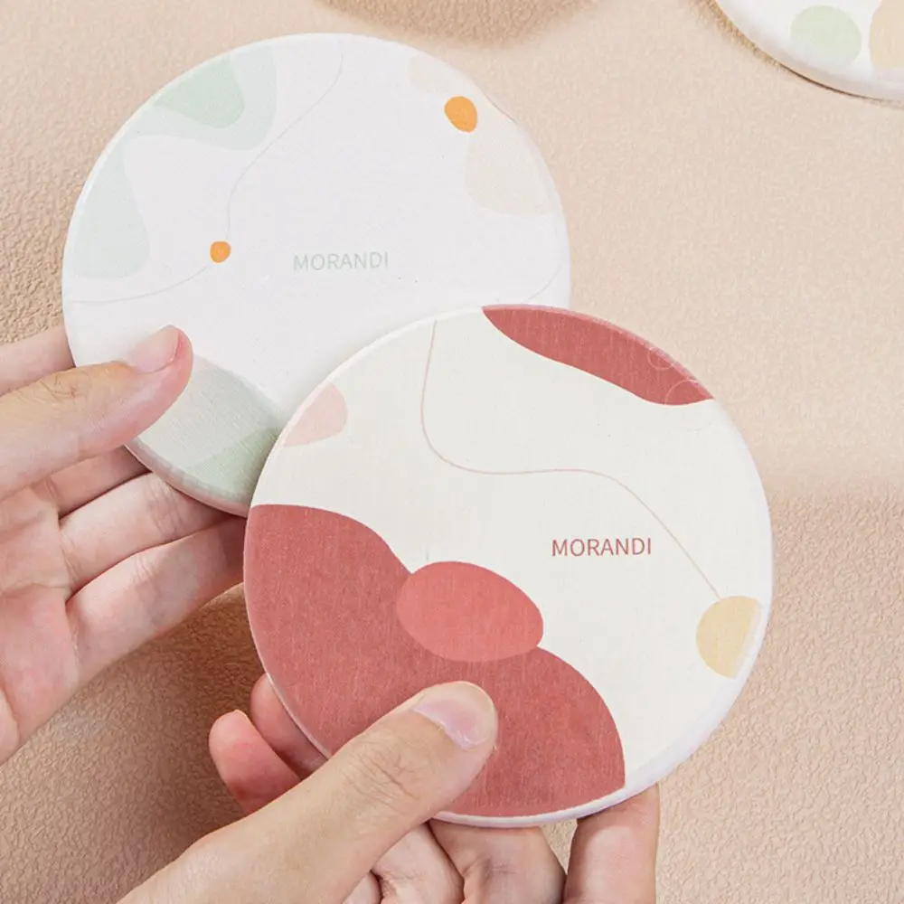 

4pcs Square/Round Morandi Diatomite Coaster Quick-drying Water-absorbent Cup Mat Minimalist Style Anti Slip Insulation Pad