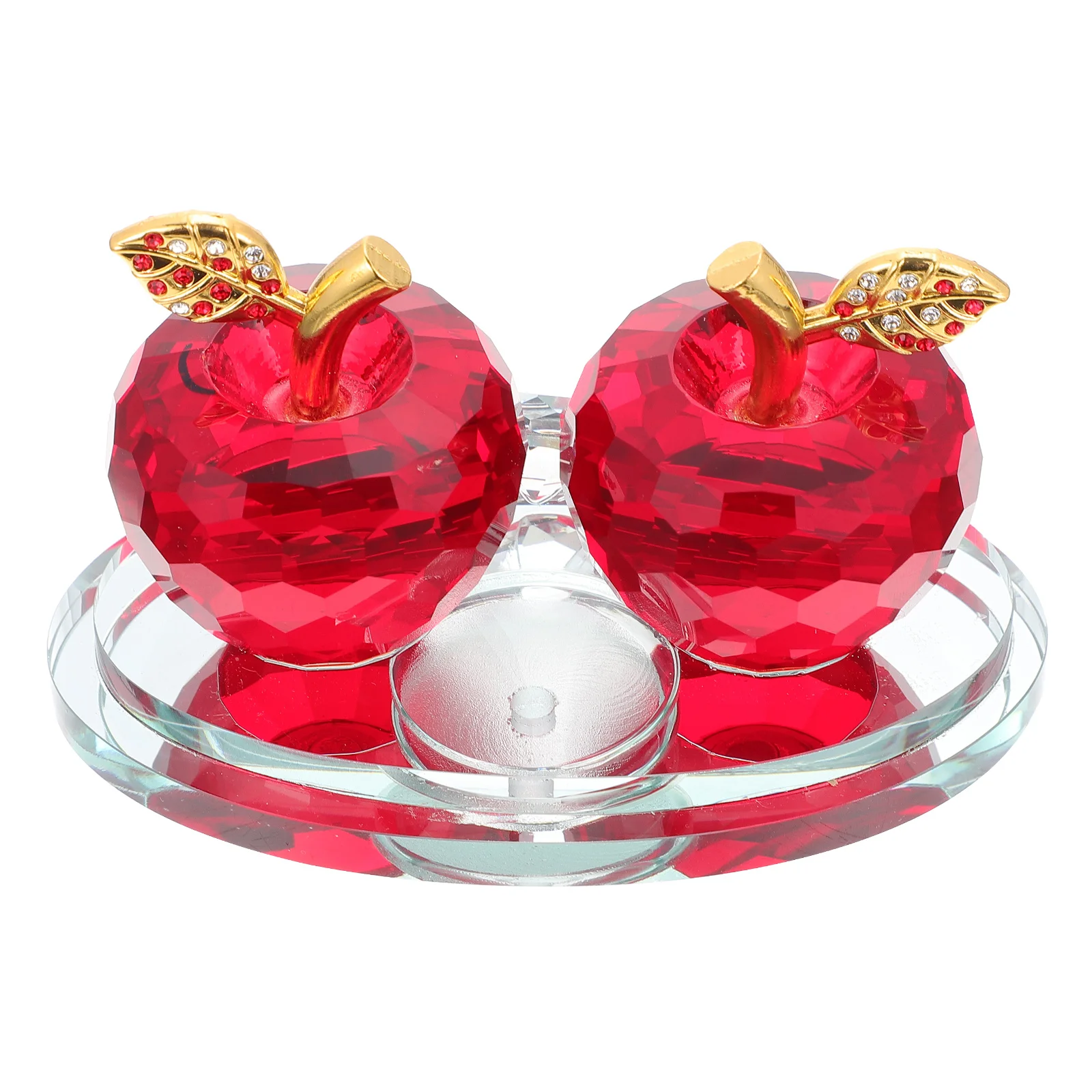 

1Pcs Crystal Apple Ornament Lucky Car Interior Decoration Desktop Home Decor Christmas Gift Paperweight Crystal Ornament