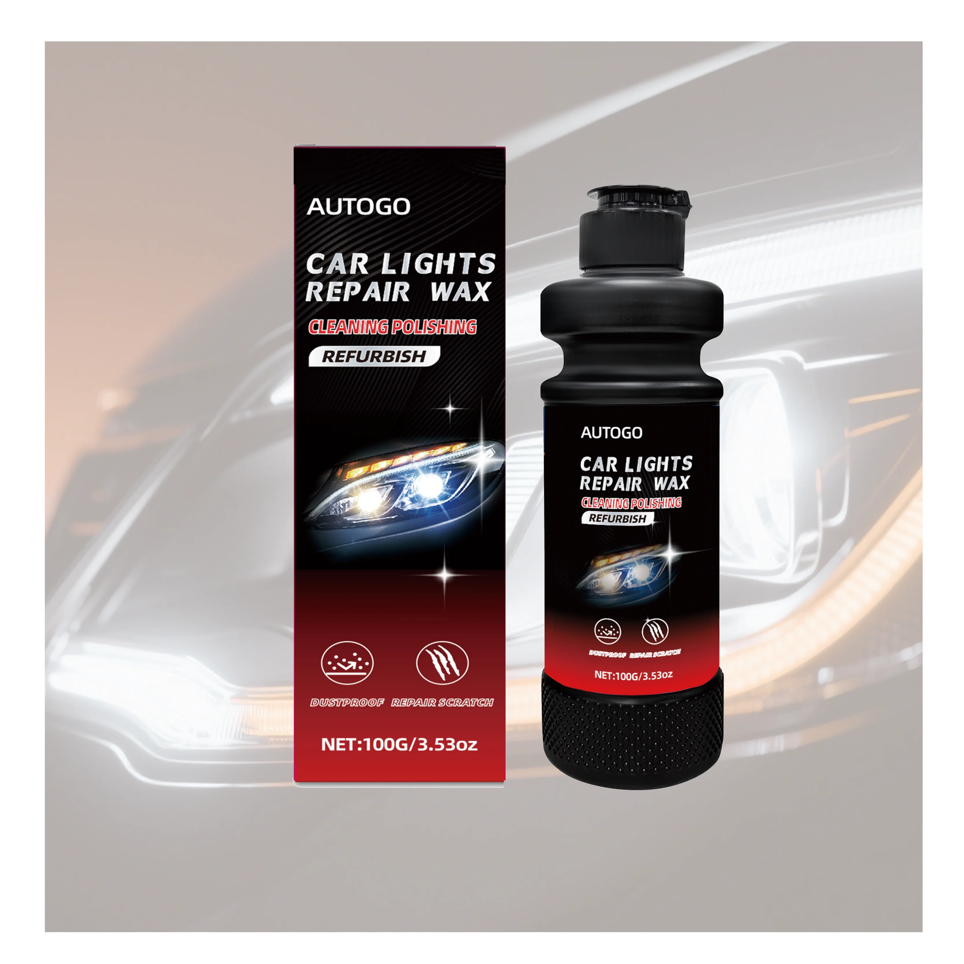 Car Headlight Restoration Polishing Kits Headlamp Repair Kits Car Light Polisher Cleaning Paste Cars Paint Refurbish Agent