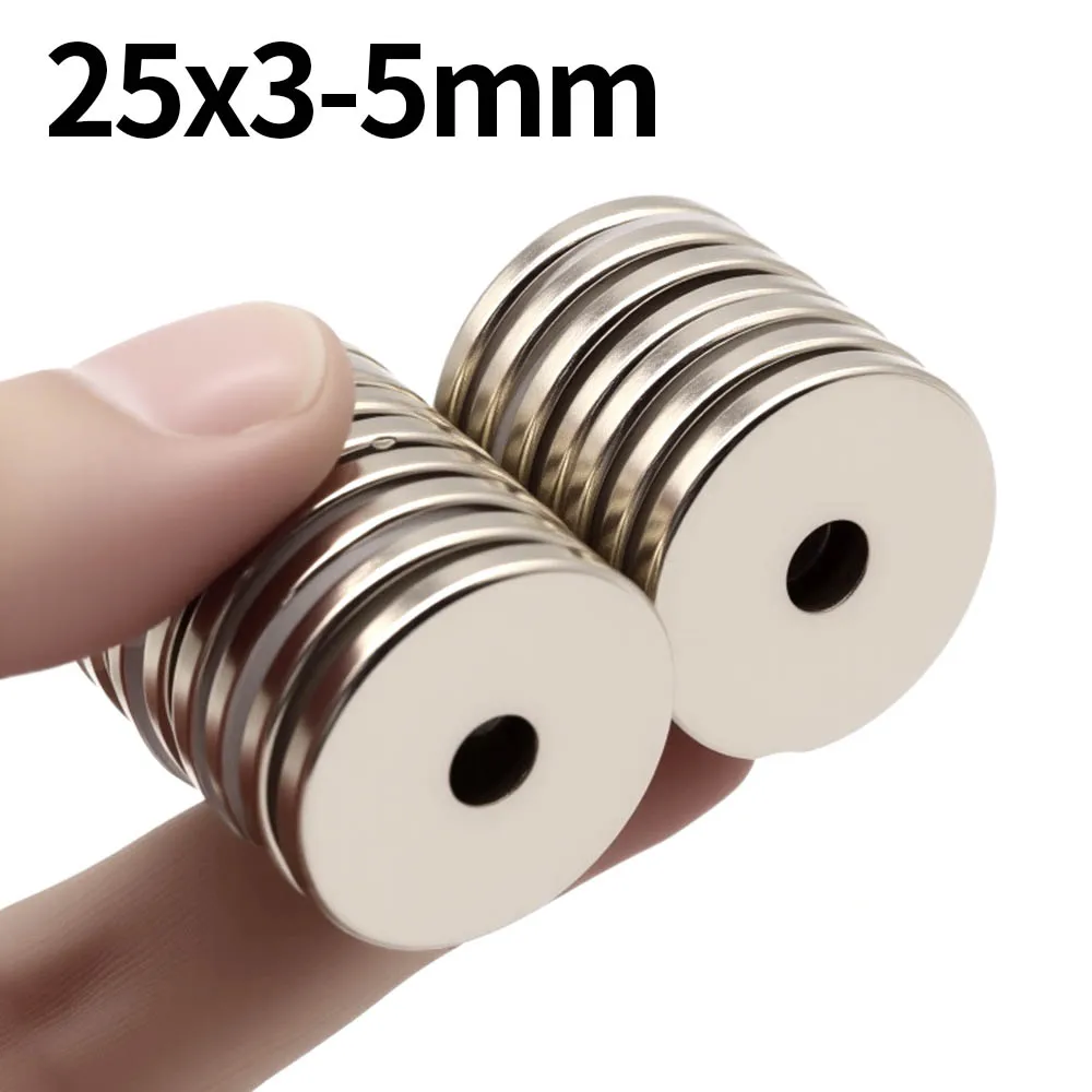 25x3-5 مللي متر سوبر مغناطيس النيوديميوم القوي N35 ندفيب المغناطيسي الدائم imanes جولة مع ثقوب مغناطيس قوي مغناطيس الثلاجة