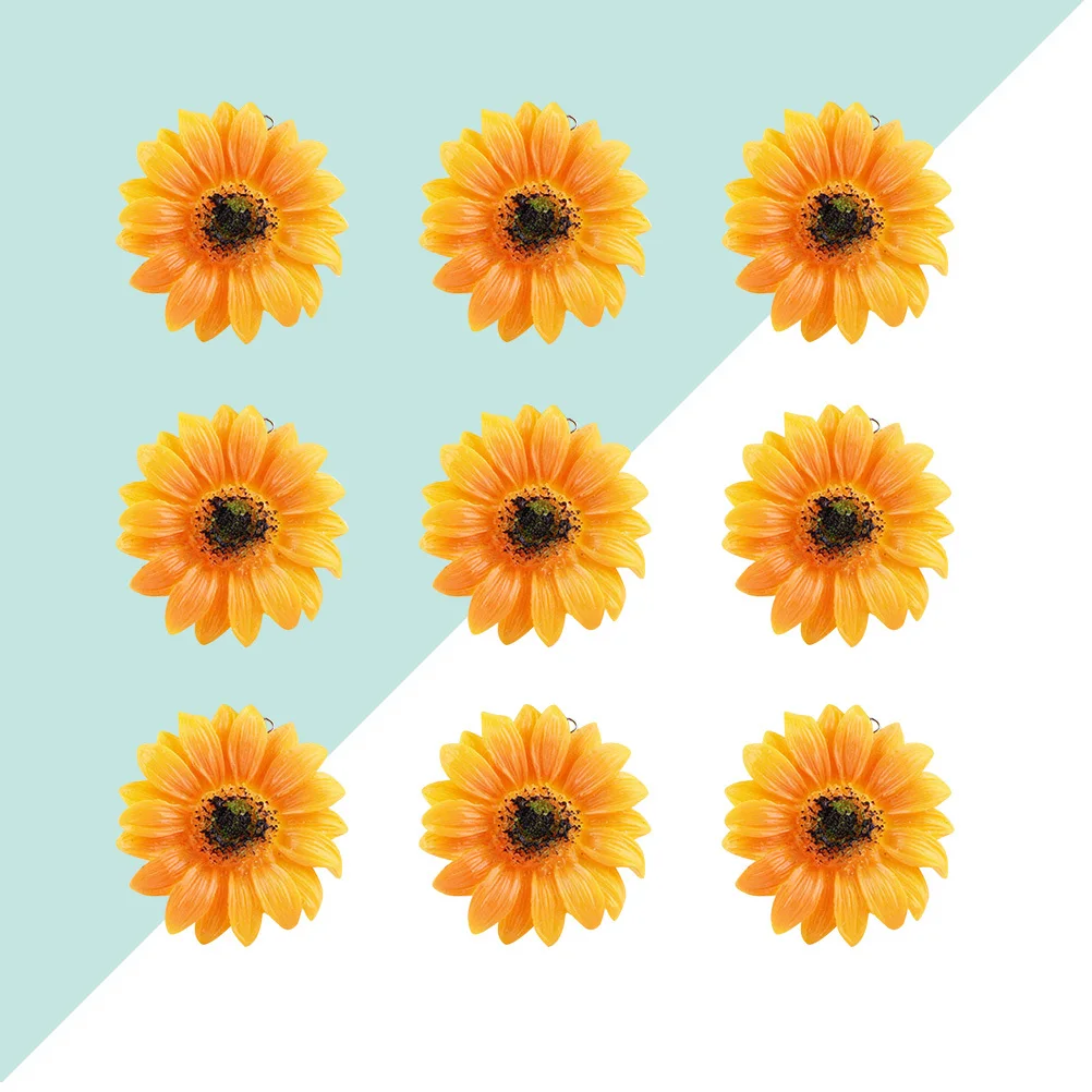 10Pcs Cartoon Sunflower Pendants Exquisite Workmanship Multiple Occasions Keychain Bag Purse Backpack DIY Handmade Jewelry