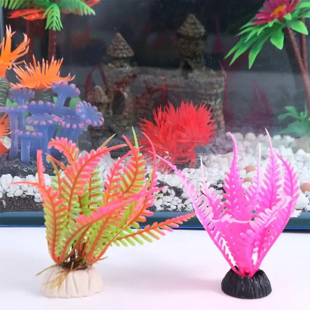 

Artificial Aquarium Decorative Pvc Aquatic Plants Simulation Water Weeds Ornament Fish Tank Grass Flower Decoration Accessories