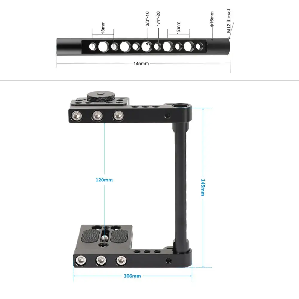 Kayulin Universal DSLR Video Camera Cage Stabilizer Rig with Multifunction Wooden Handle For Canon Nikon Sony Cameras