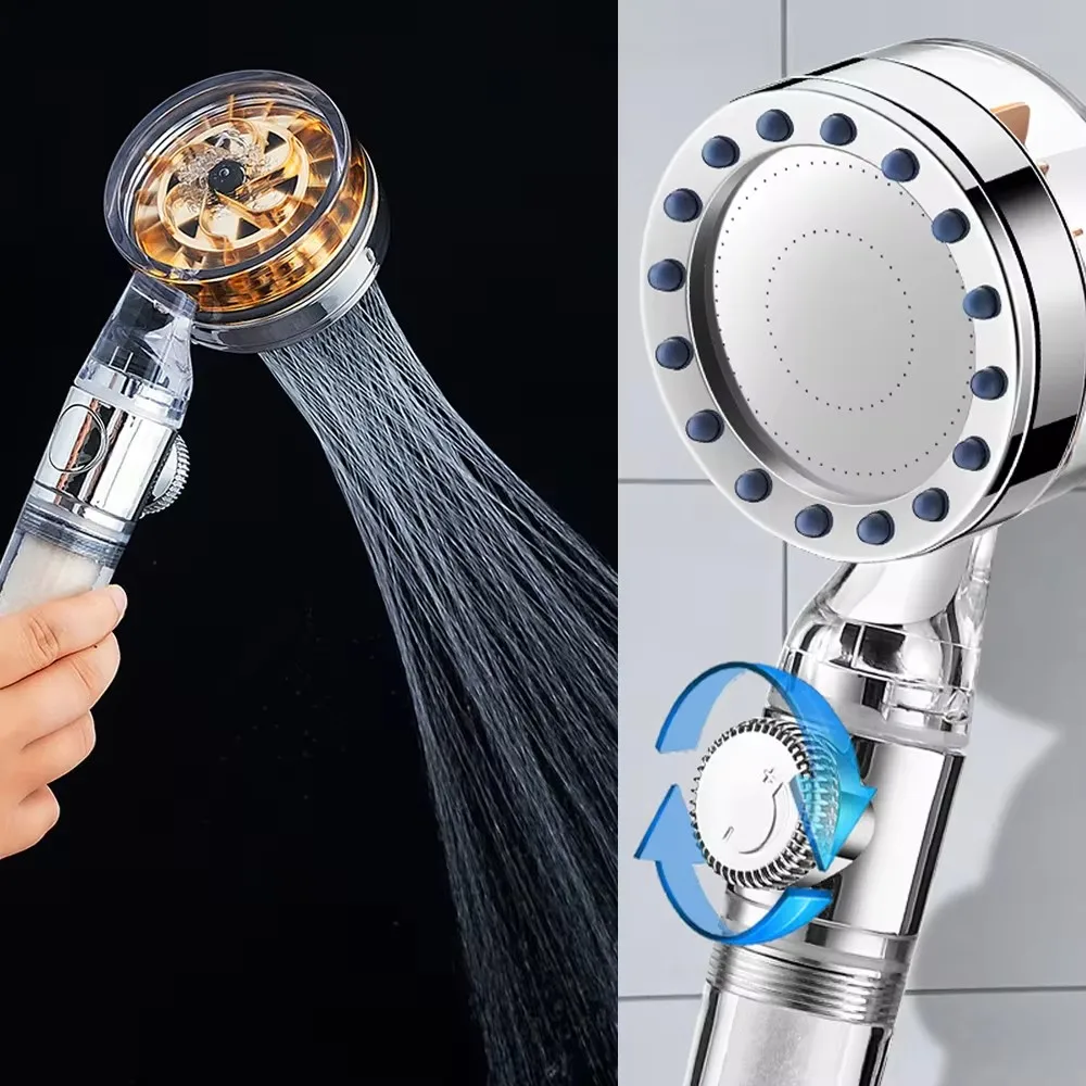 Massage Spa Pressurized Shower Head with Filter Propelle High Pressure Spray Large Flow Shower Faucet Nozzle Bathroom Accessorie