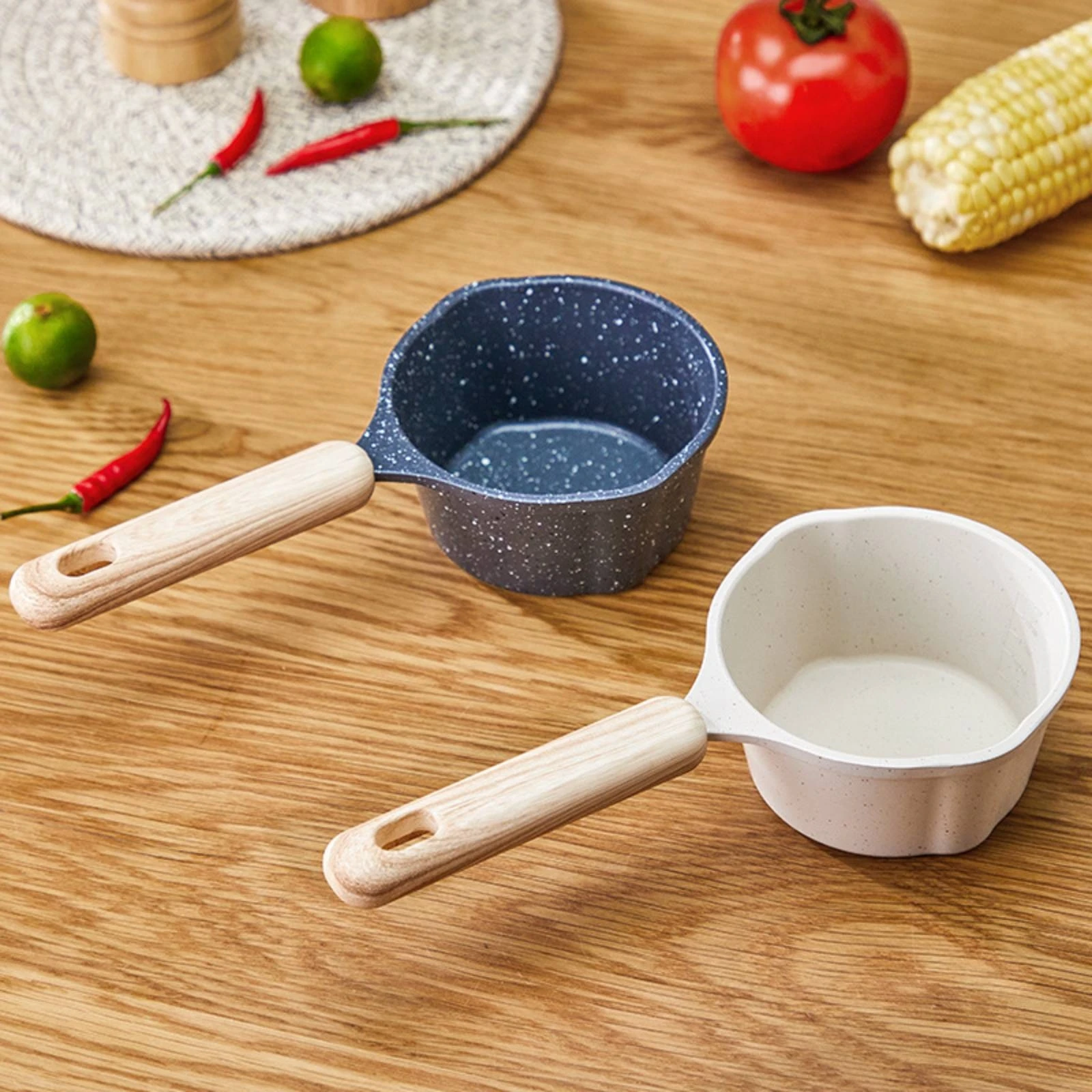 

Small Saucepan Speckled Nonstick Saucepan Granite Coating Pot Compact Cookware Lightweight