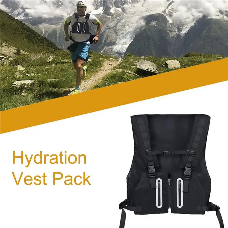 Hydration Running Vest Chest Pack Gear Reflective Marathon Running Vest Adjustable Hydration Vest Pack Trail Running Vest