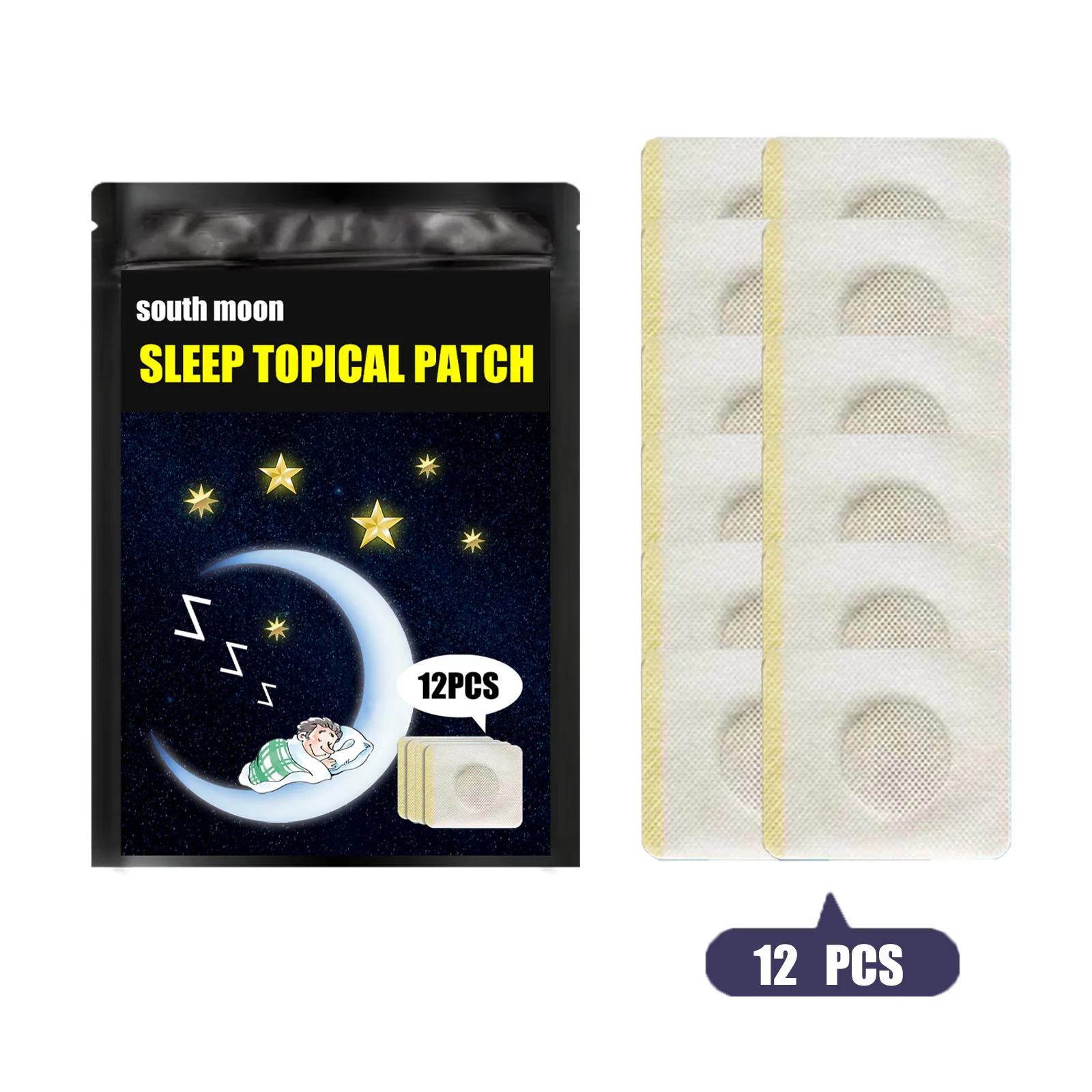 12pcs Natural Sleepy Aid Patch Herbal Medical Improve Insomnia Stickers Organic Herbal Sleeping Sticker Massage Relax Sticker