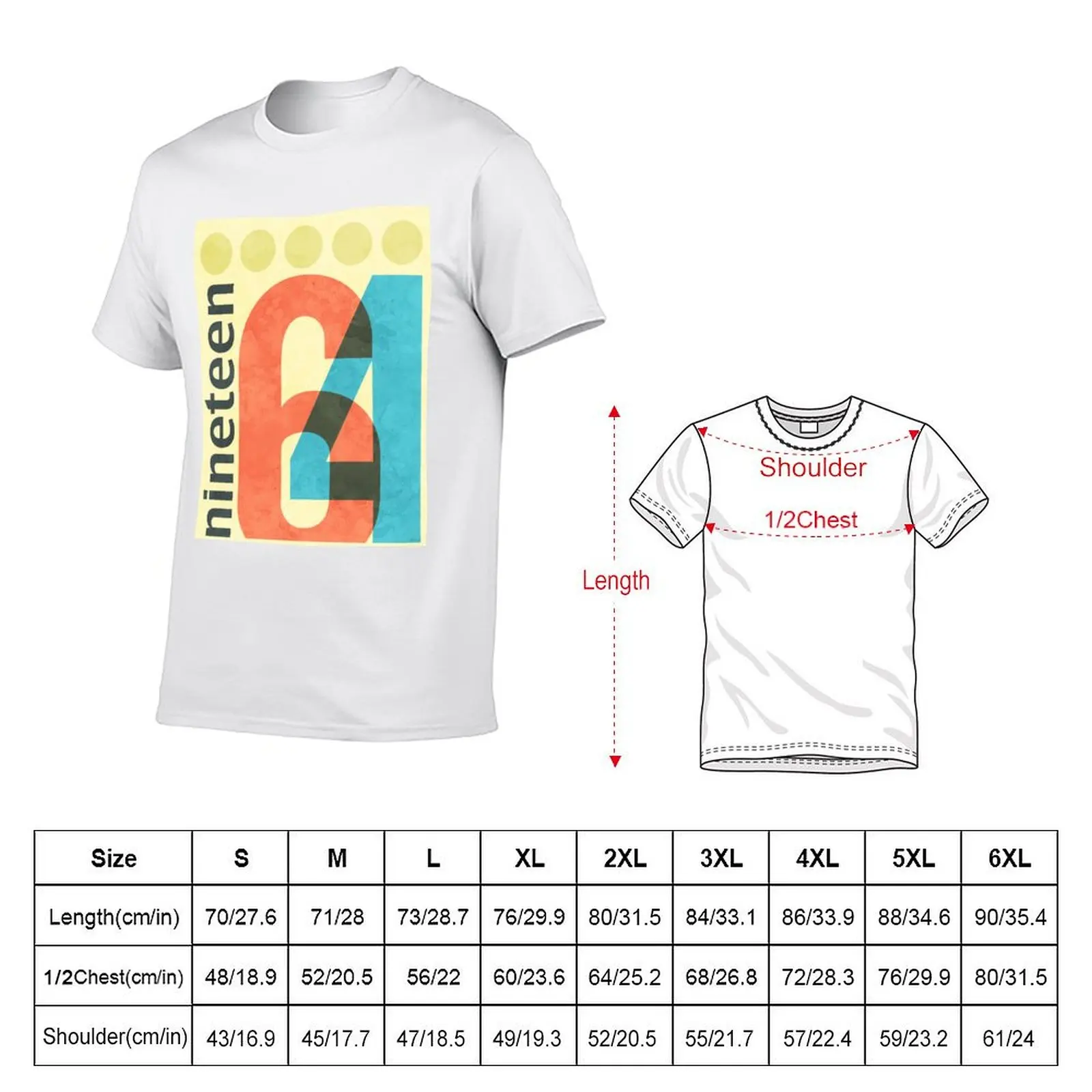 Nineteen 64 T-Shirt man t shirts cotton black cotton t-shirt plain for man package T-Shirt
