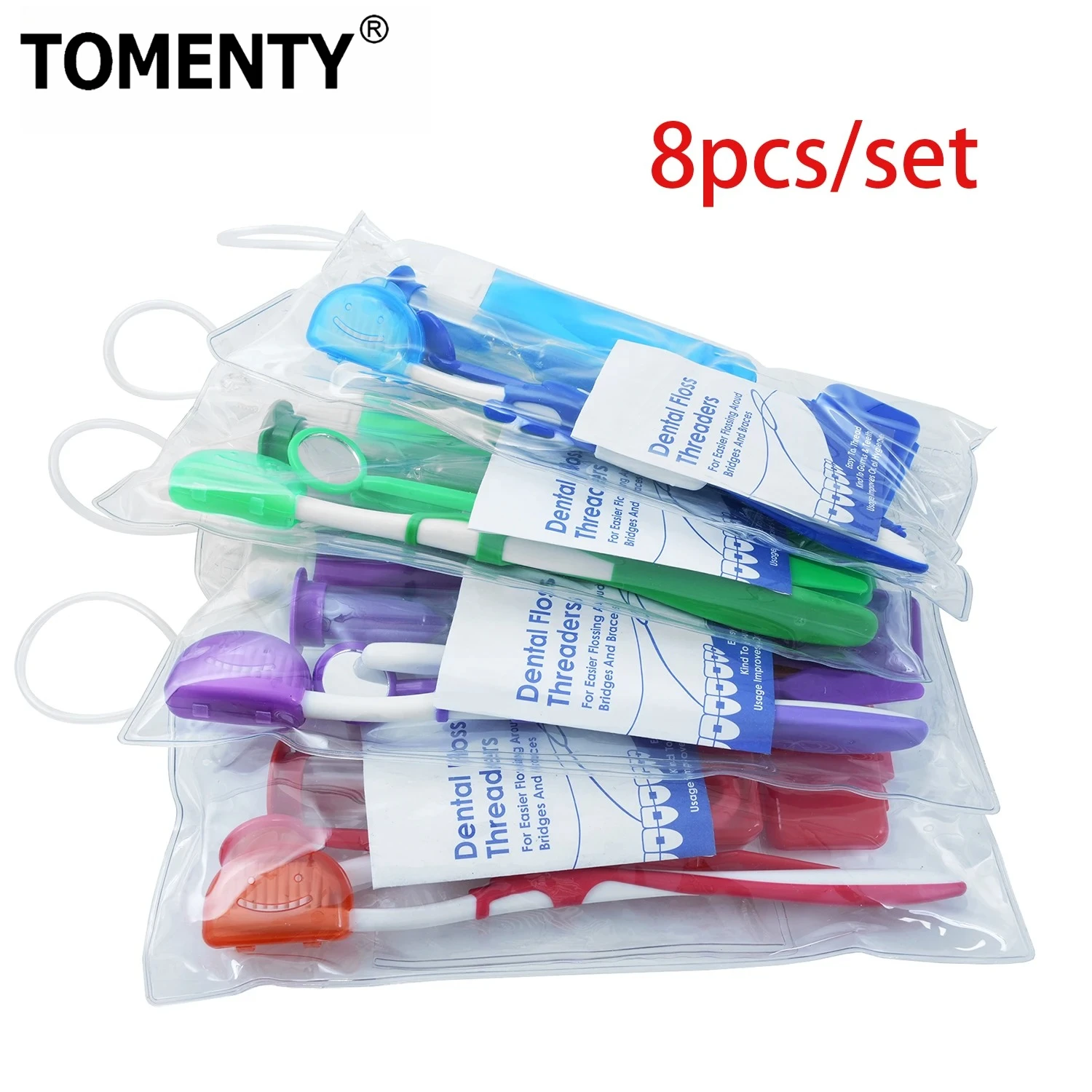 Kit de Soins Bucco-Dentaires Orthodontiques 8 Pièces : Brosse à Dents Portable, Miroir, Brosse Interdentaire, Fils Dentaires et Outils pour Nettoyer l