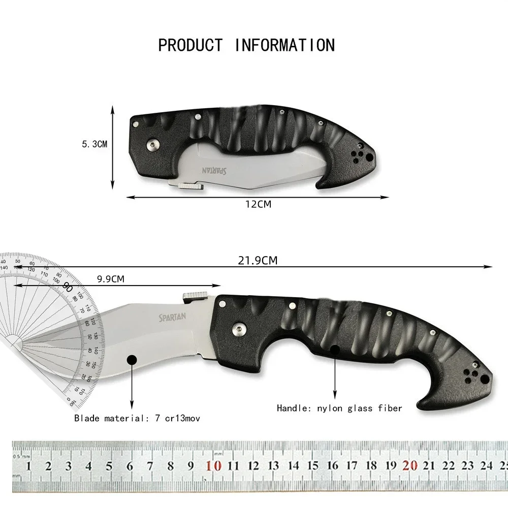 COLD S Spartan Warrior Military Folding Knife 7CR13MOV Blade Nylon Glass Fiber Handle Tactical Combat Hunting Knives