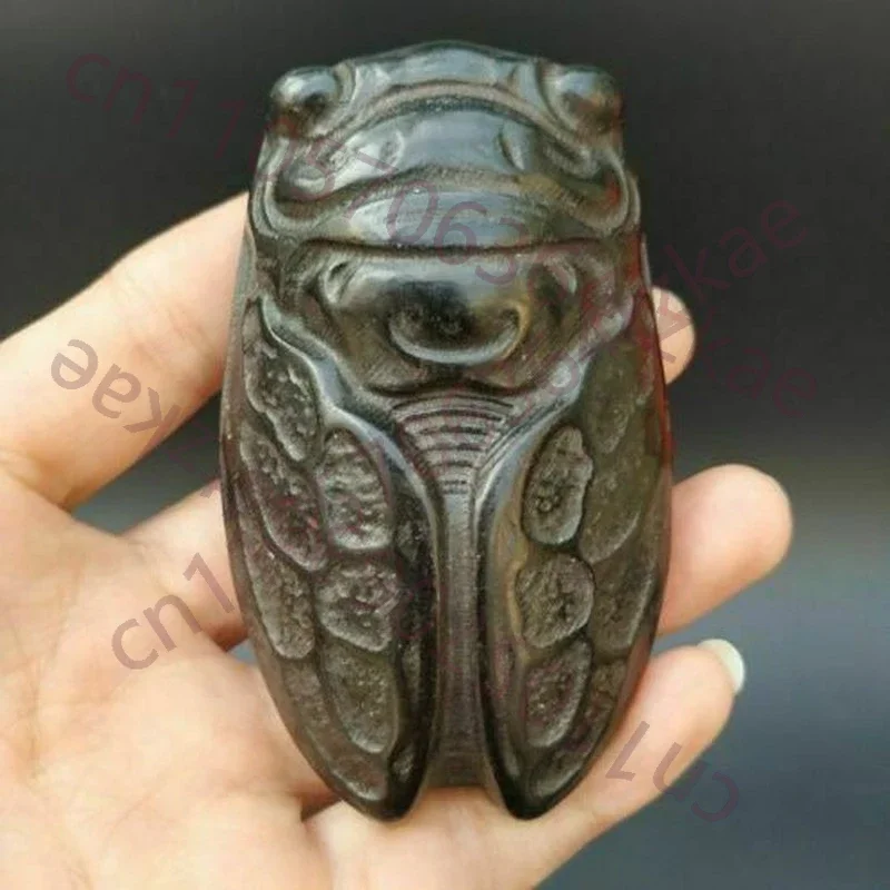 Chinese Hongshan Culture meteorite carved original cicadas monkey handicraft