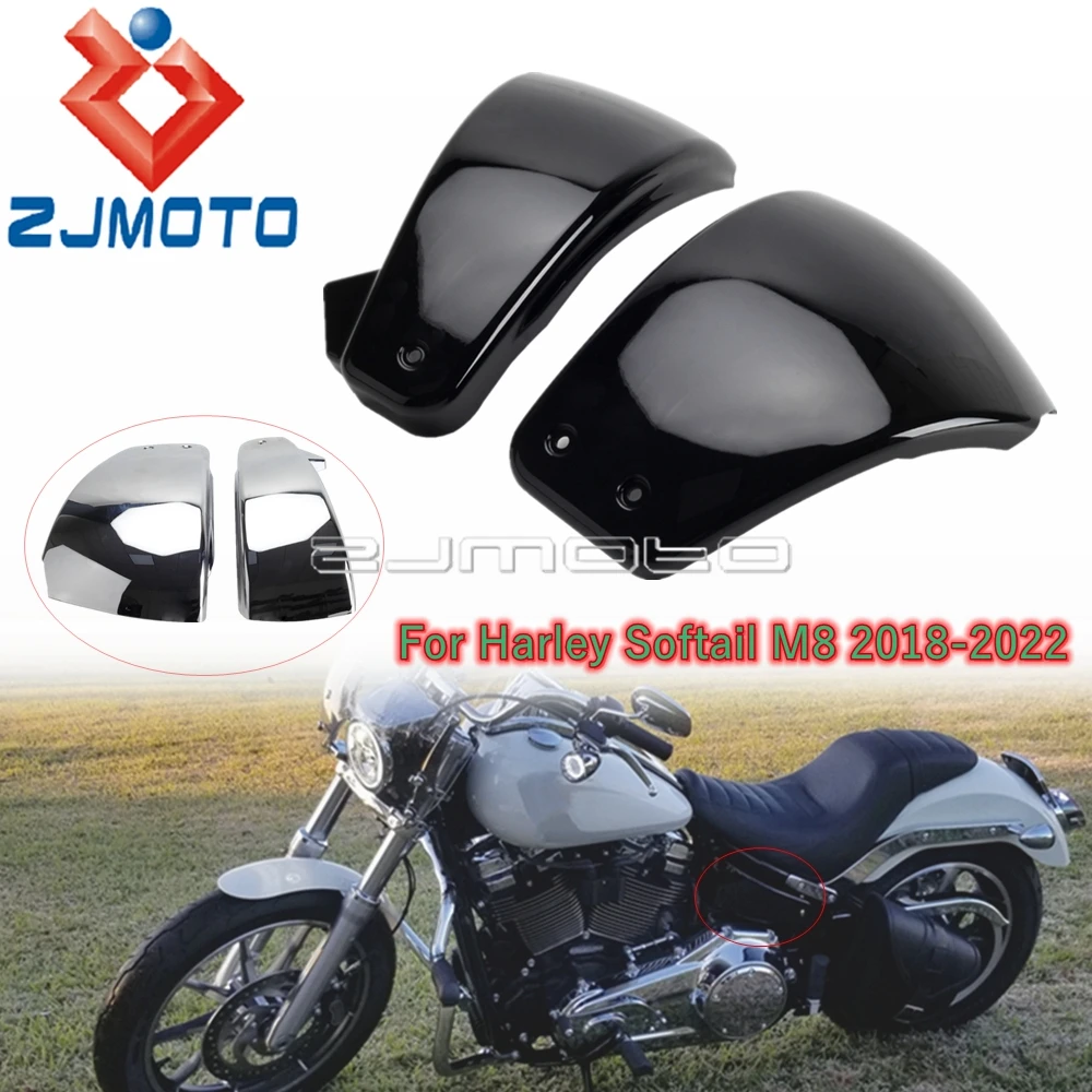 

Black/Chrome Motorcycle ABS Battery Side Fairing Covers For Harley Softail 2018-2022 FLDE FLHC 114 FLHCS FXBBS FXLRST FLSL FXST