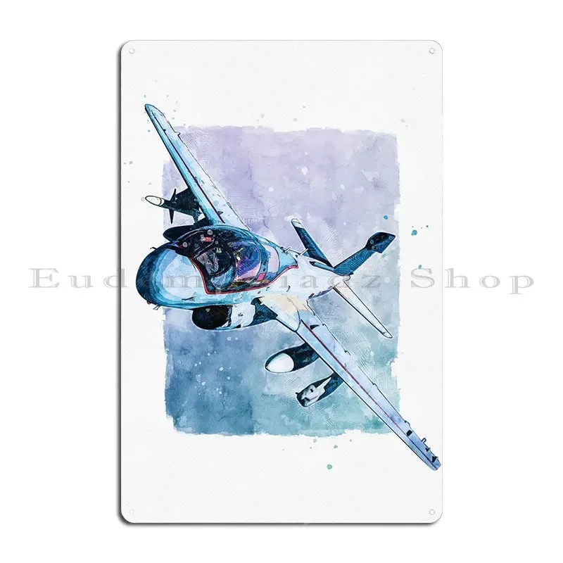 Ea6 Prowler Watercolor Metal Sign Kitchen Painting Design Designer Designing Tin Sign Poster