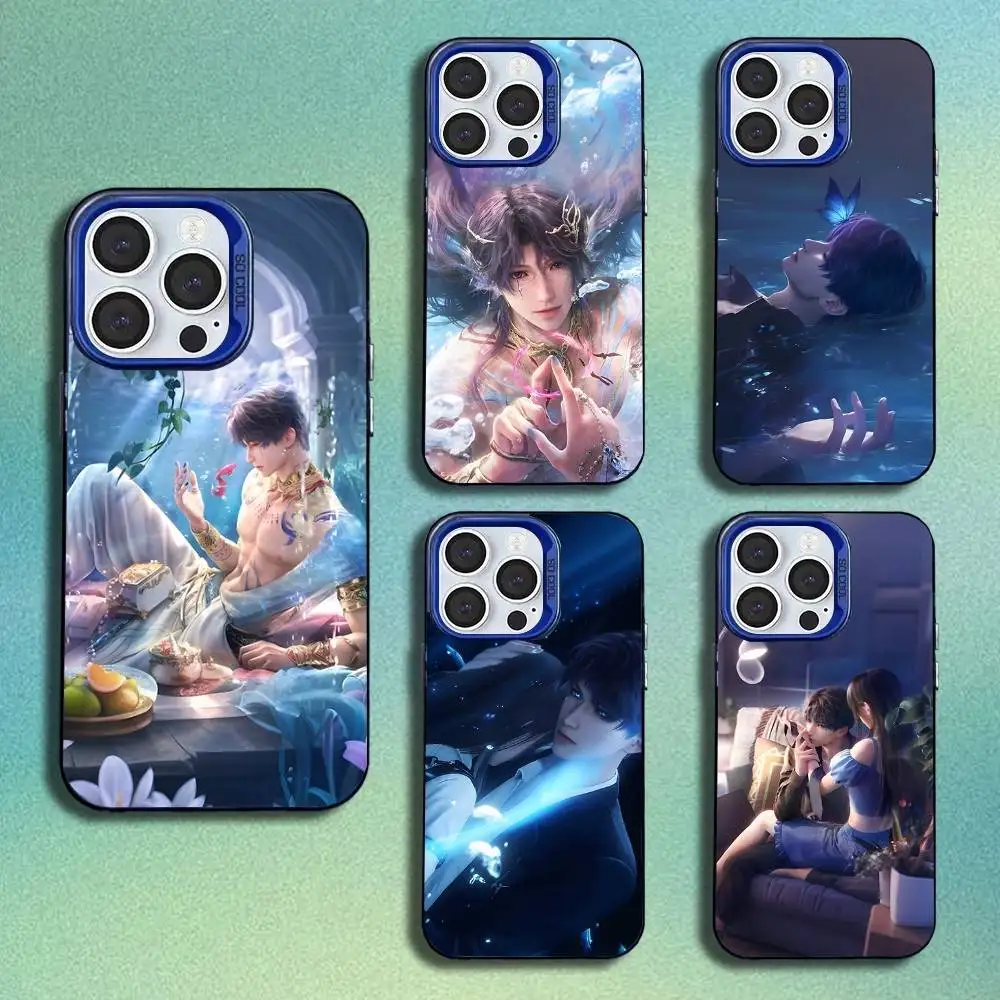 

Love And Deepspace Rafayel Phone Case For iPhone 16,15,14,13,12,11,Mini,Pro,SE,MAX Blue Matte Silicone Cover