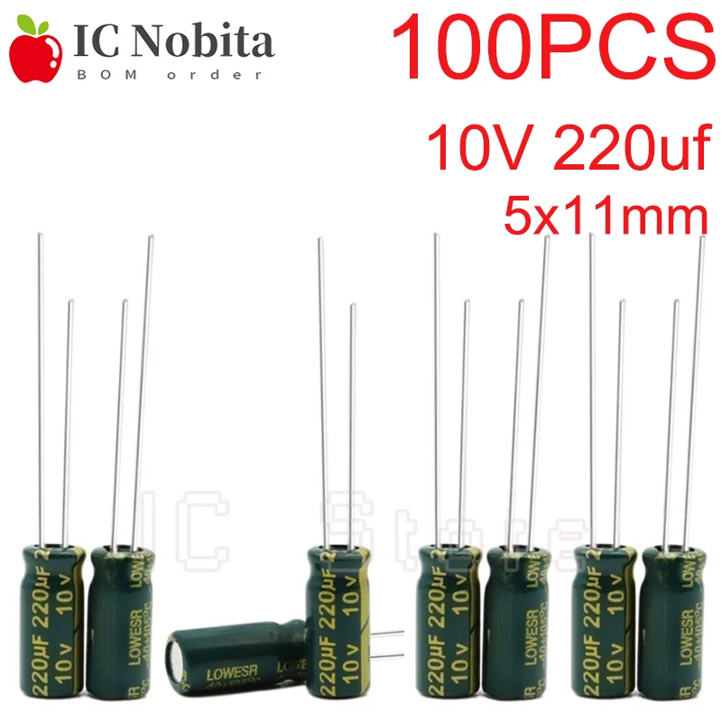 100PCS 10V 220Uf Ca… - image