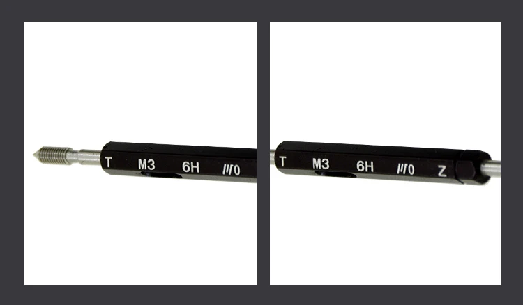 1 Stück Gewindeprüfstift, hochpräziser Doppel-GO/NO-GO-Prüfstift, Handwerkzeug, metrischer Prüfstift, 6H Präzisions-Innengewindeprüfer, anpassbar – Detail 10