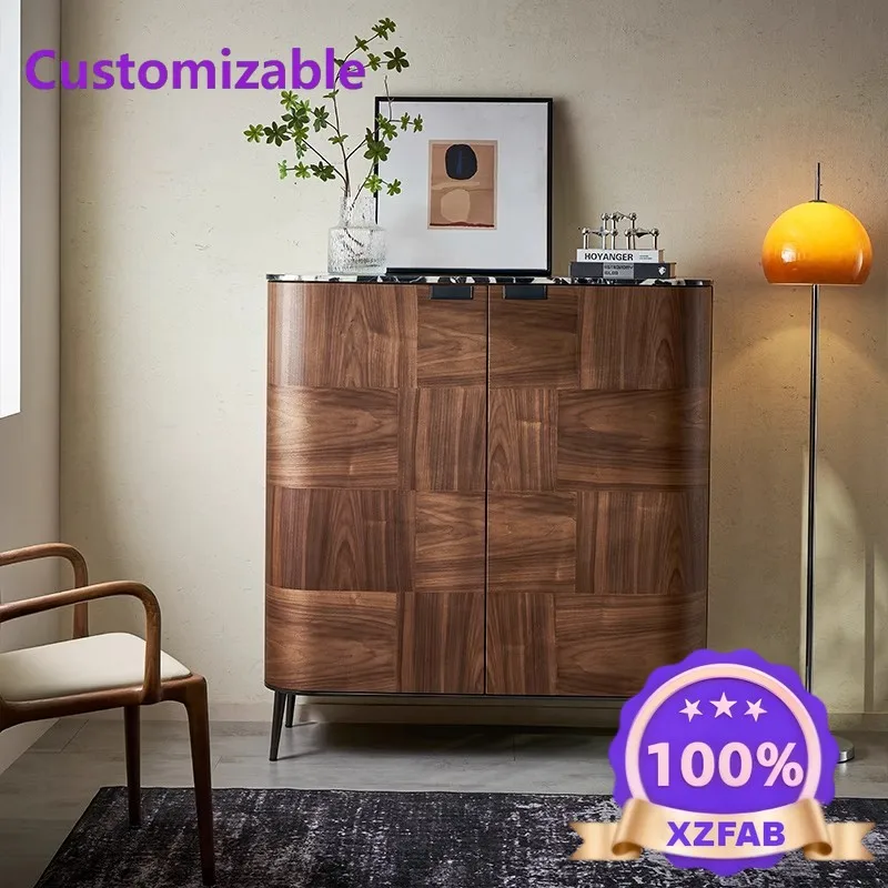 Factory Direct 2026 dining side cabinet Nordic Japanese living room light luxury solid wood wine cabinet simple modern storage