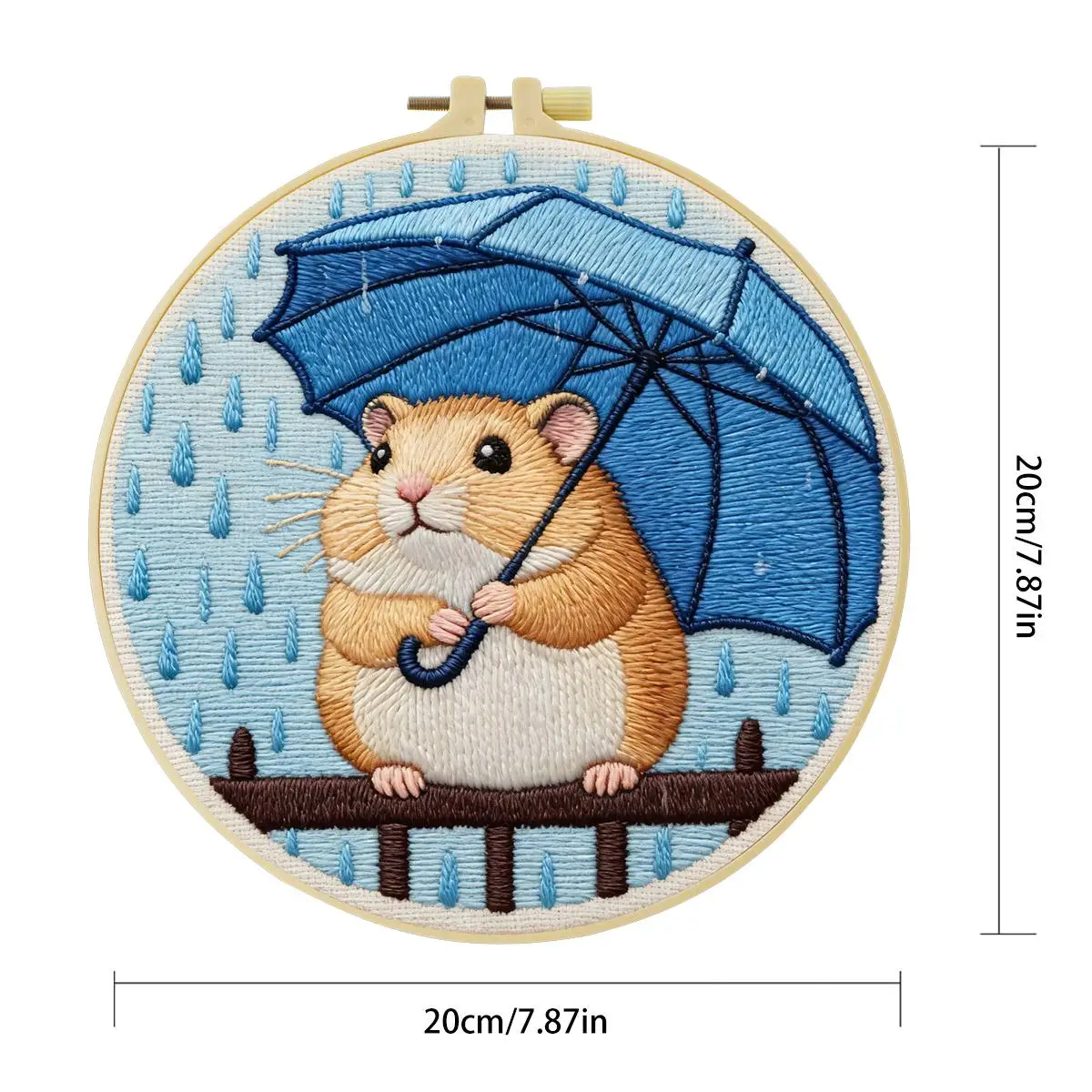 1 Stück 20X20CM/15X15CM 7,87/6,3 Zoll Hamster Stickerei-Starter-Set DIY-Kit DIY-Stickerei-Set Handarbeit Nähkunst Heimdekoration – Detail 4