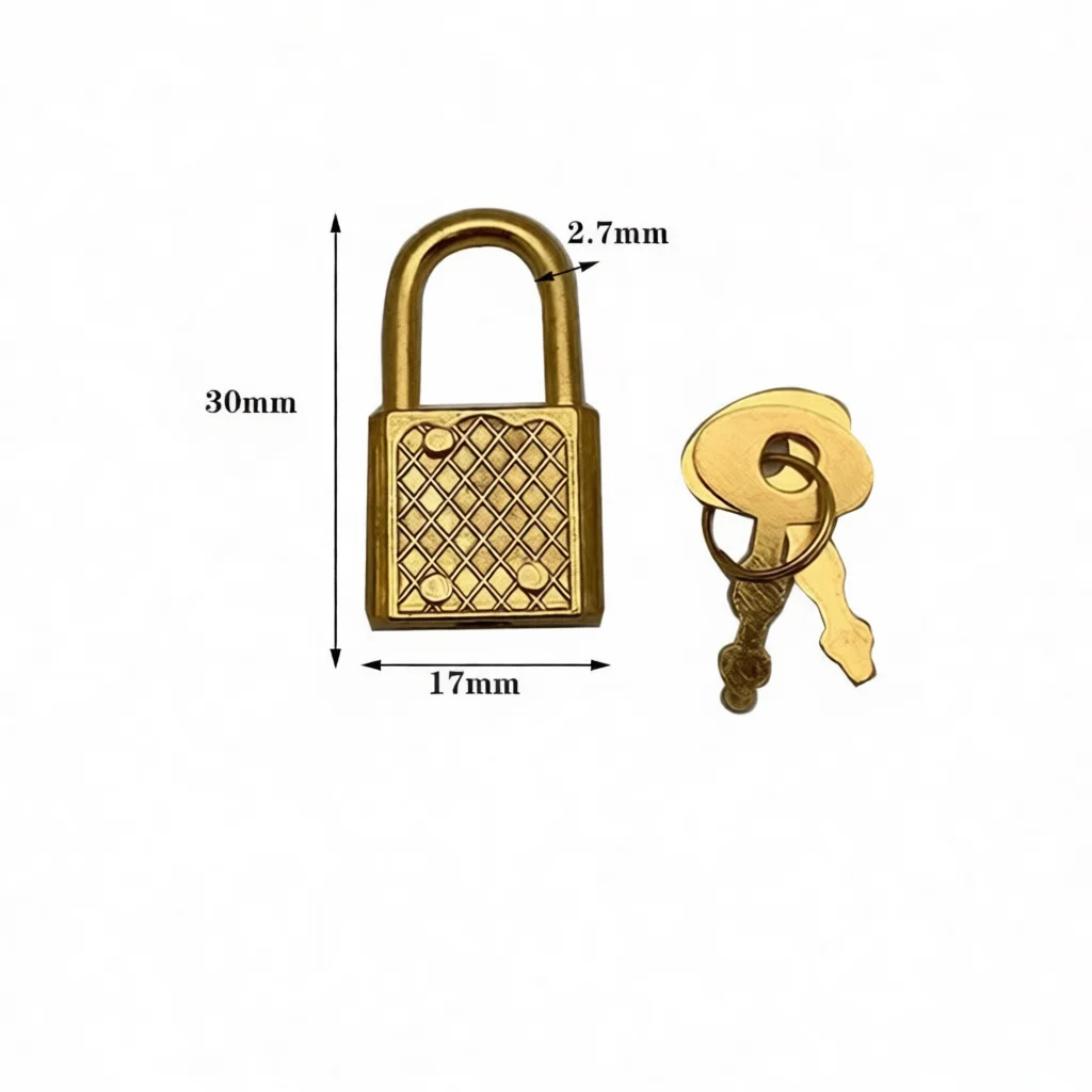 Compact Metal Padlock Vintage Style Grid Small Security Lock With Key For Jewelry Box Cabinet Drawer Storage Hardware