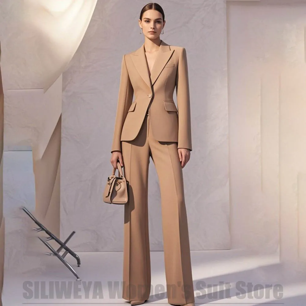 

Women's Suit 2 Piece Peak Lapel One Button Outfit for Work Party Business Slim Fit Fashion Formal Office Suits (Blazer+Pants)