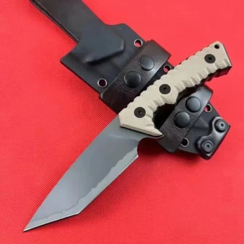 

CUSTOM MilBro M27 Straight Fixed Blade Knife Tanto Imported A8 Blade G10 Handle Hunting Tactical Self Defense EDC Tool Knives
