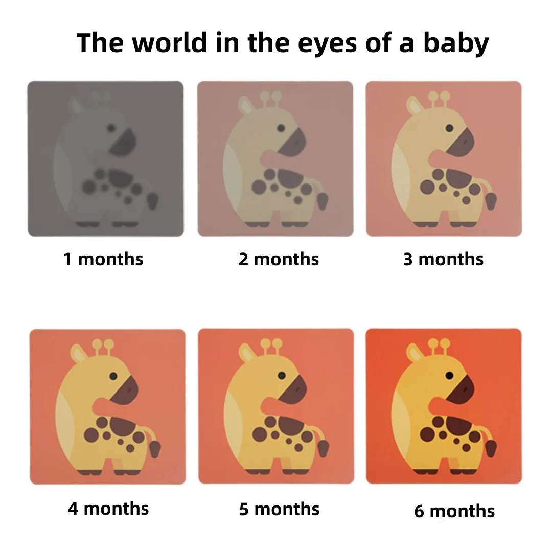 ความคมชัดสูง Montessori ทารก Visual Stimulation Card ของเล่นความรู้ความเข้าใจสี Baby Vision การ์ดของเล่น Montessori Early Educational