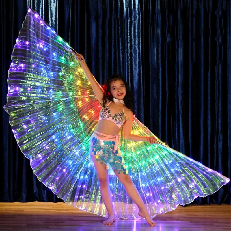 LED leuchtender bunter Umhang für Erwachsene und Kinder, tanzen leuchtender Schmetterlingsflügel, Bühnenaufführung, Bauch, Glühen, Party, Foto-Requisite – Detail 13