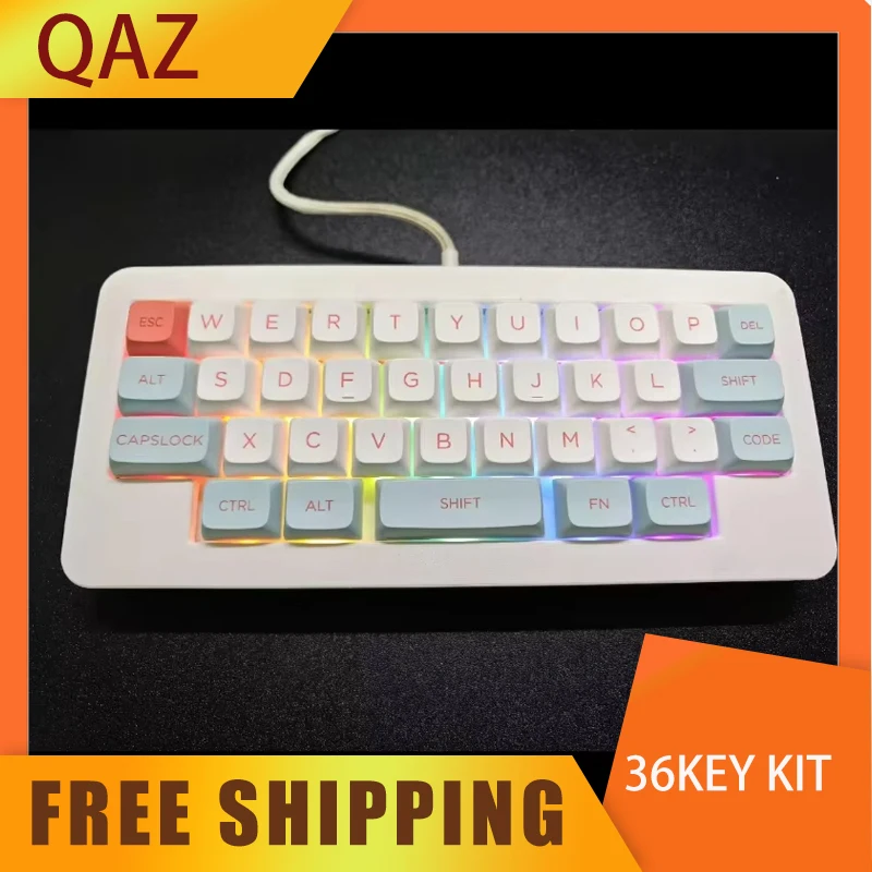 QAZ 36key Minor Keyboard Custom RGB Wired Single Mode Hot Swappable Kit QMK Firmware Type-c Keyboard Support Macro Keys Vial