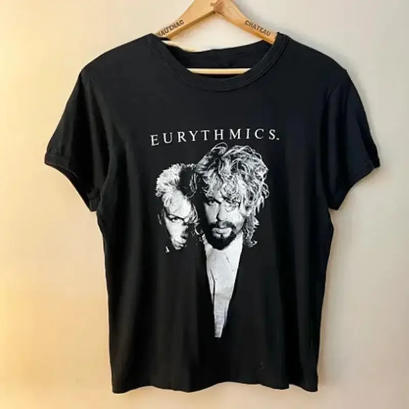 Eurythmics Band schwarzes T-Shirt mit kurzen Ärmeln. Alle Größen S bis 45XL 1U199