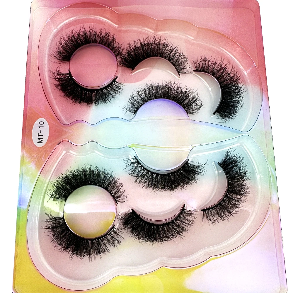 New 5Pairs Mink Lashes 3D Mink Thick Eyelashes Natural Messy Black Mink False Eyelash Full Strip cilios Reusable Makeup Eye Lash