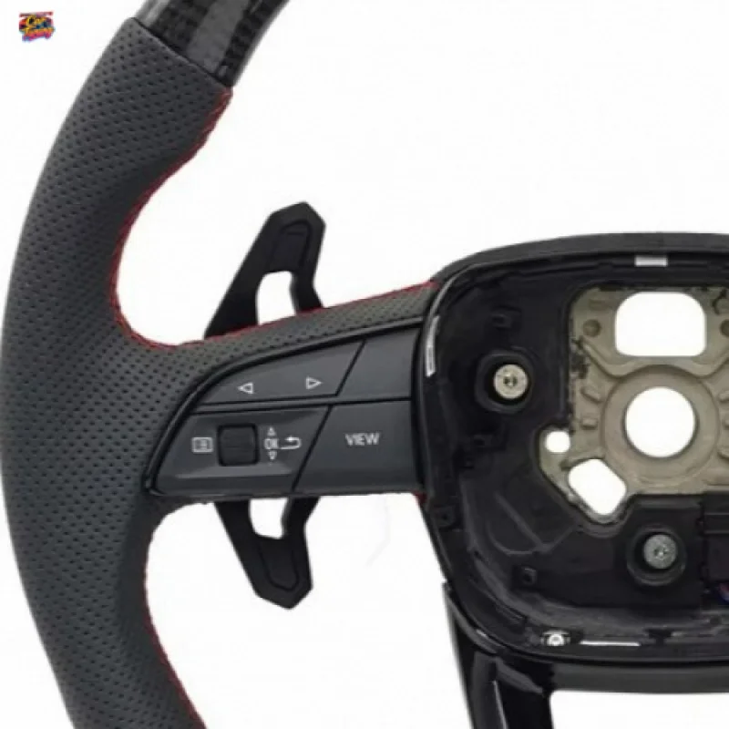 Suitable for Audi's new carbon fiber sports steering wheel, genuine leather with multi-function buttons and paddle shifters, mod