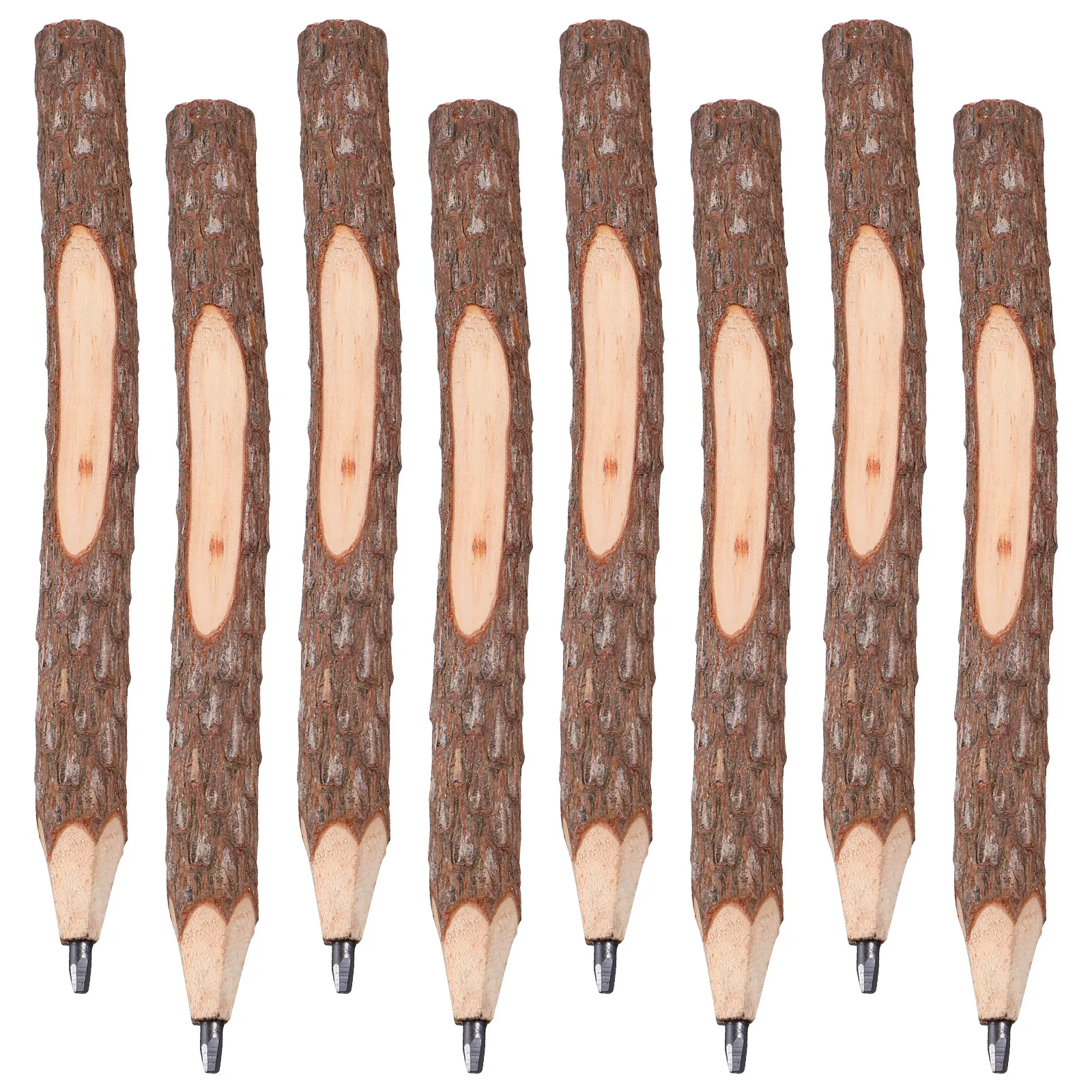 

Набор из 8 деревянных карандашей из коры дерева в деревенском стиле, натуральные карандаши из веток, подарки для детей, для рисования и скетчинга, канцелярские товары, карандаши из натуральной коры