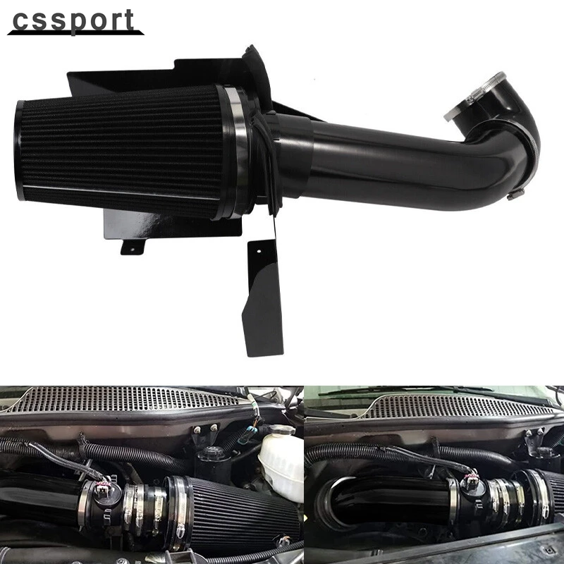 4" Inch Cold Air Intake Kit +Heat Shield for 99-06 GMC/Chevy V8 4.8L/5.3L Black