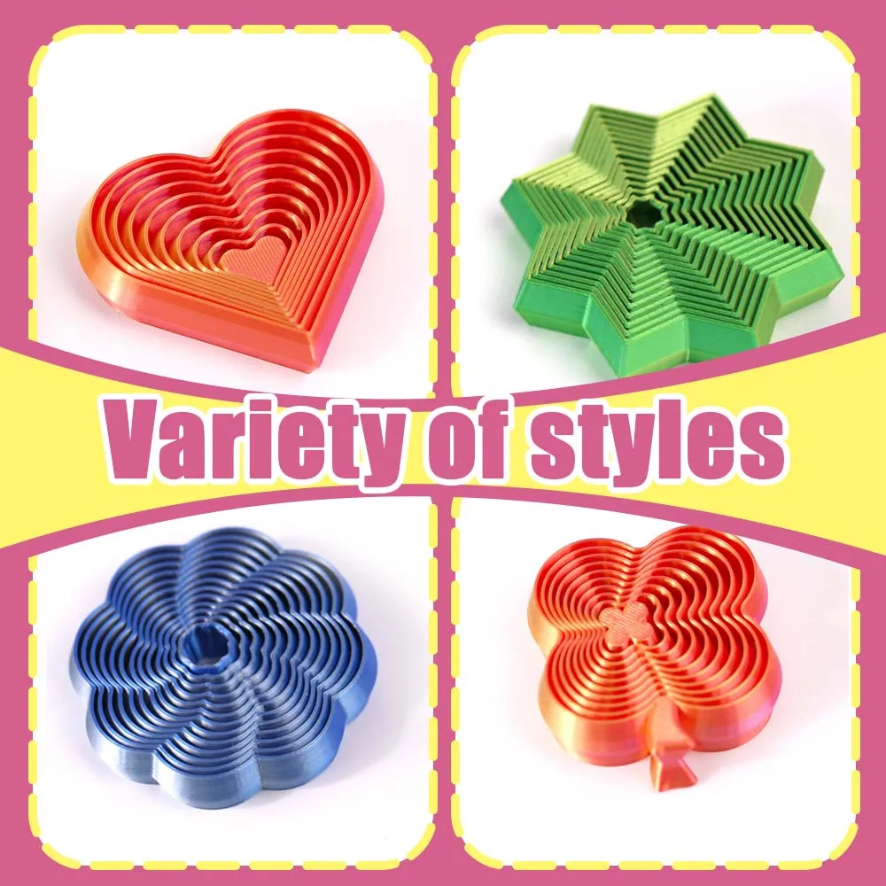 Giocattolo antistress stampato in 3D Giocattolo puzzle con torre di ravanello a forma di fiore Giocattolo antistress Fidget Stack